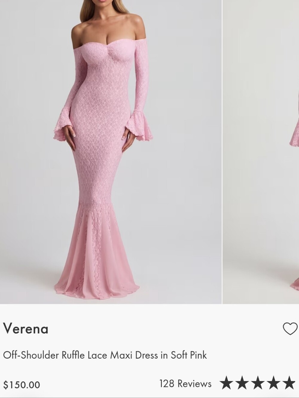 Oh Polly M Verena Pink Ruffle Off Shoulder Dress